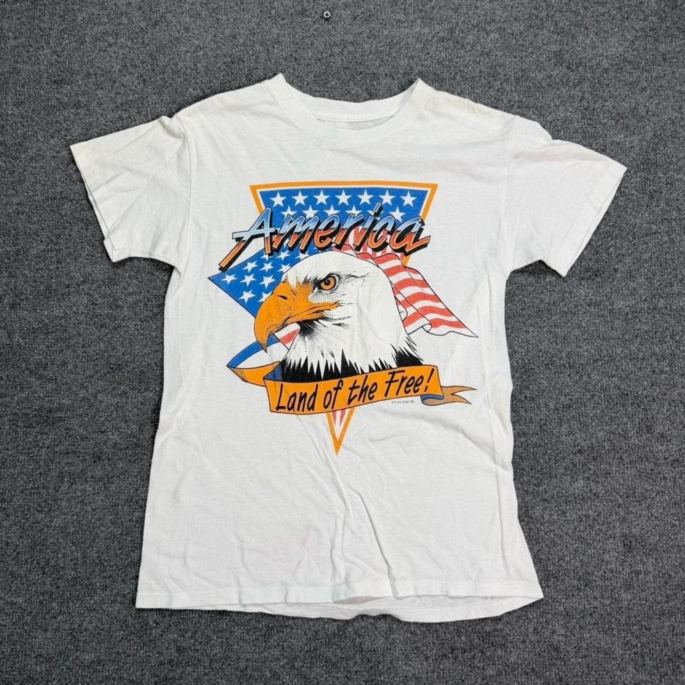 Vtg 90s America land of the free eagle shirt size small